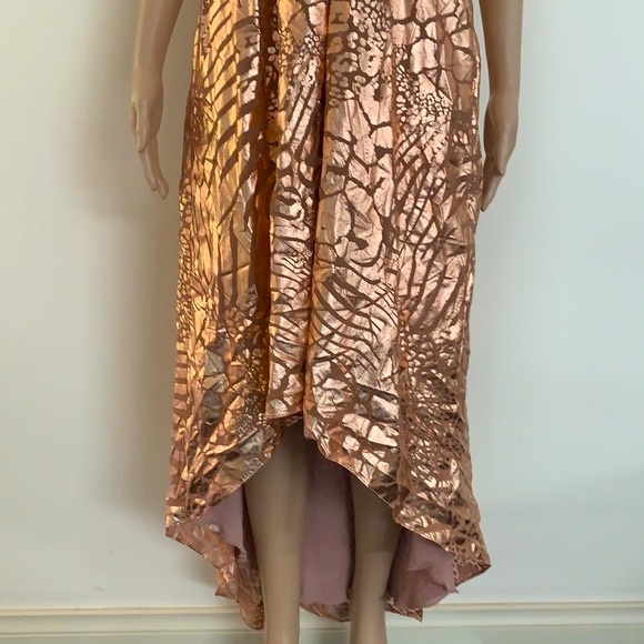 THURLEY | Foil animal print high low dress - Picture 7 of 11